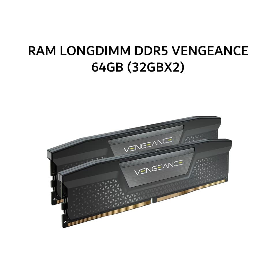 CORSAIR RAM LONGDIMM DDR5 VENGEANCE 64GB (32GBX2) 6000MHZ CL30 BLACK - CMK64GX5M2B6000C30