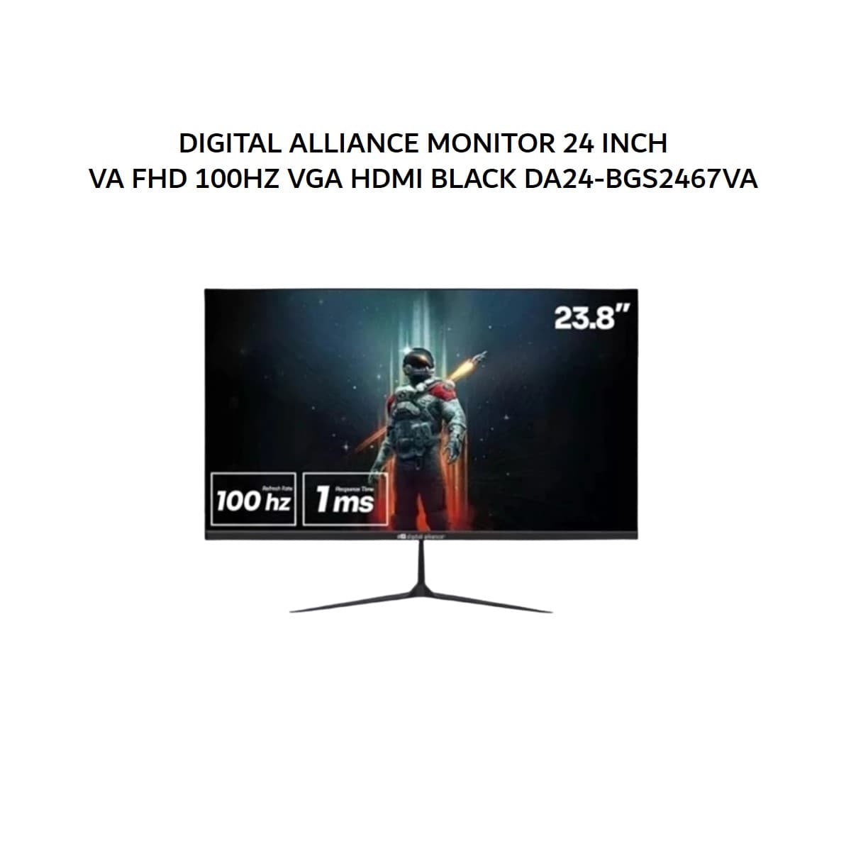 DIGITAL ALLIANCE MONITOR 24 INCH VA FHD 1080P 0.5MS 100HZ VGA HDMI BLACK DA24-BGS2467VA 2Y