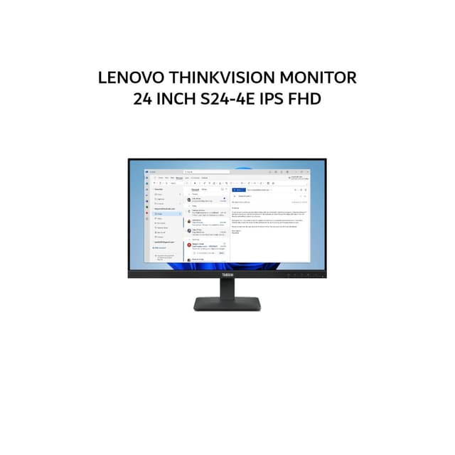 LENOVO THINKVISION MONITOR 24 INCH S24-4E IPS FHD 1080P 6MS 100HZ HDMI+VGA 3Y