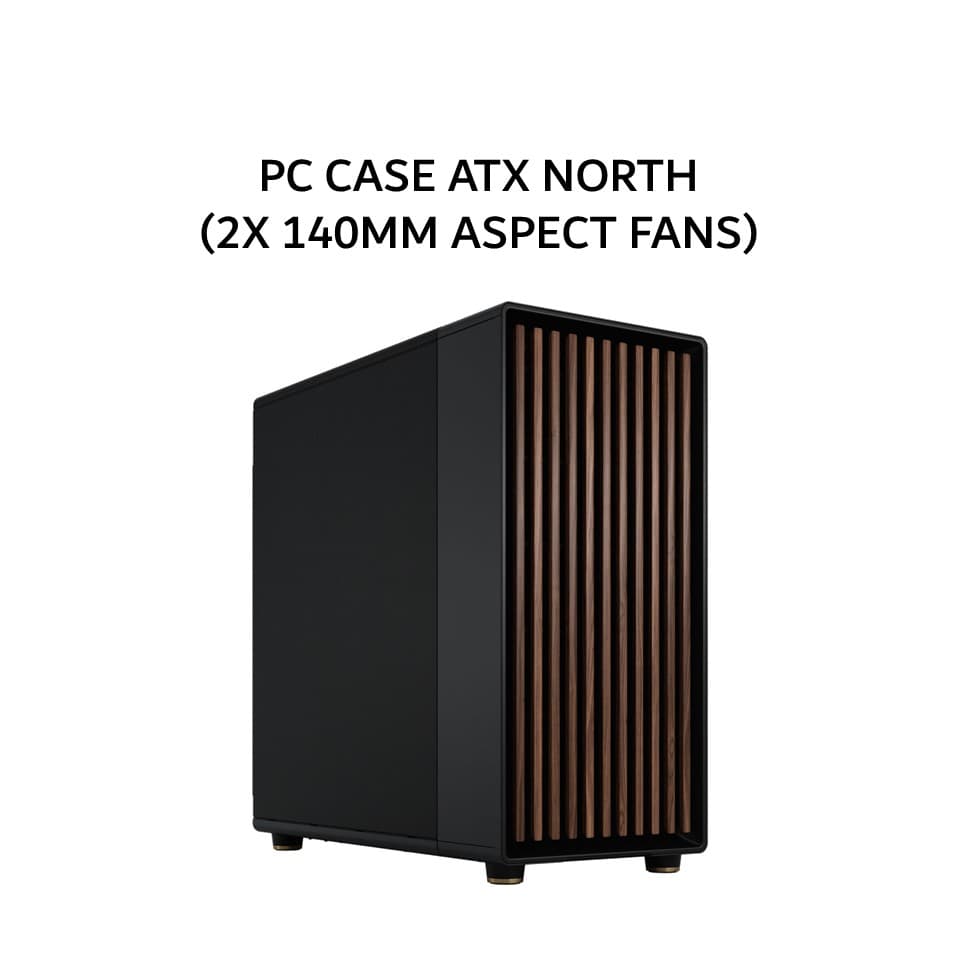 FRACTAL DESIGN PC CASE ATX NORTH (2X 140MM ASPECT FANS) CHARCOAL BLACK 2Y