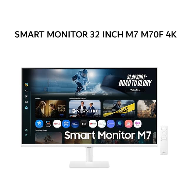 SAMSUNG SMART MONITOR 32 INCH M7 M70F VA UHD 4K 2160P 4MS 60HZ HDR10 VISION AI SPEAKER TIZEN OS WIFI WHITE 1Y PART + 3Y SERVICE