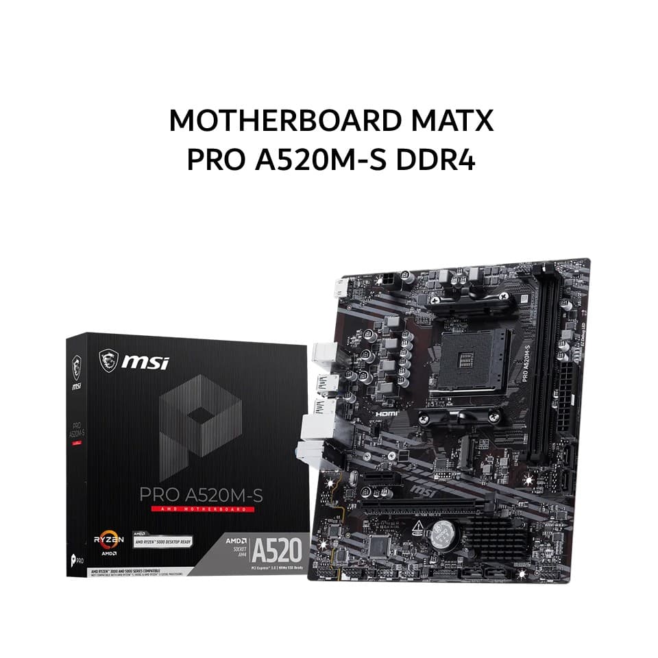 MSI MOTHERBOARD MATX PRO A520M-S DDR4 AM4 /AMD 3Y