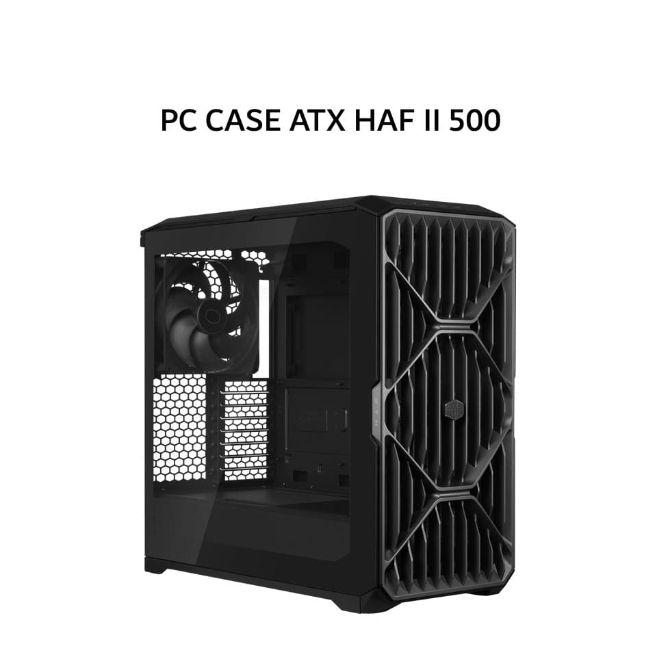 COOLER MASTER PC CASE ATX HAF II 500 (2X 220MM MIGHTY F220 FANS + 1X 180MM MIGHTY40 V180 FAN) BLACK 2Y