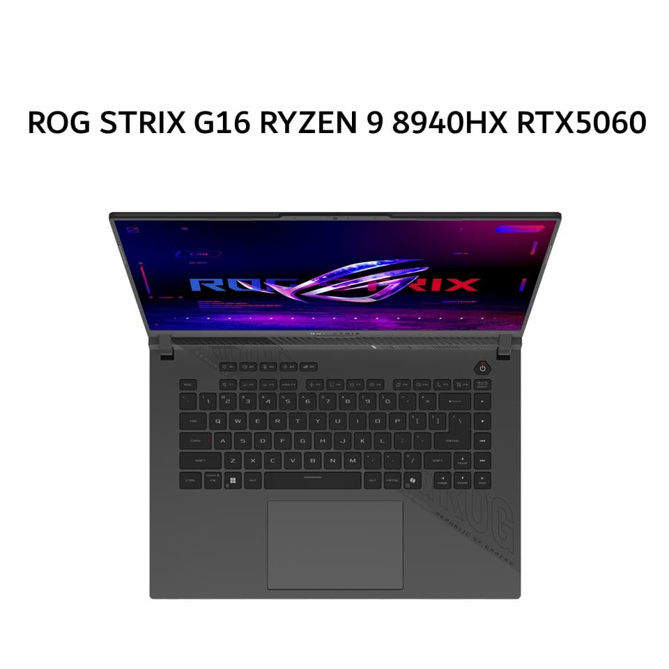 ASUS ROG STRIX G16 G614PM RYZEN 9 8940HX RTX5060 8GB/ 16GB 512GB W11+OHS+M365B 16.OWQXGA 300HZ 100DCIP3 (BOX MOU) GRY -R9N56T5G-HM