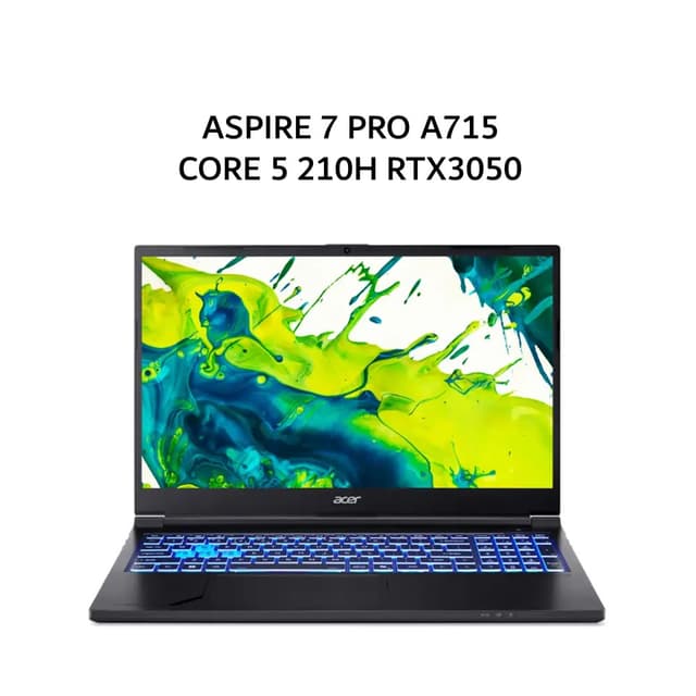 ACER ASPIRE 7 PRO A715 CORE 5 210H RTX3050 4GB/ 16GB 512GB W11+OHS+M365B 15.6FHD 144HZ BLK -59G.593X