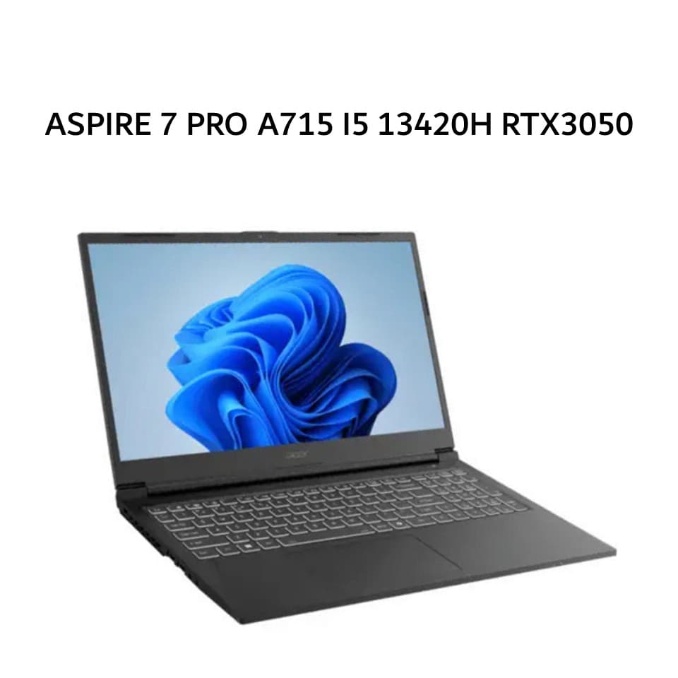 ACER ASPIRE 7 PRO A715 I5 13420H RTX3050 6GB/ 16GB 512GB W11+OHS+M365B 15.6FHD IPS 144HZ BLK -59G.516S