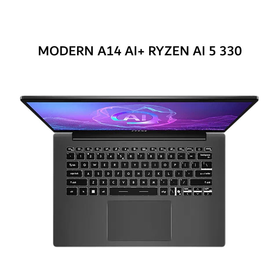 MSI MODERN A14 AI+ RYZEN AI 5 330 8GB 512GB W11+OHS+M365B 14.0FHD IPS 2Y GRY -F3HMG.037