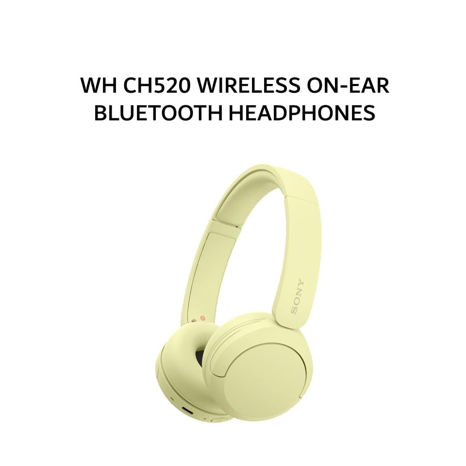 SONY WH-CH520 / WH CH520 WIRELESS ON-EAR BLUETOOTH HEADPHONES - YELLOW