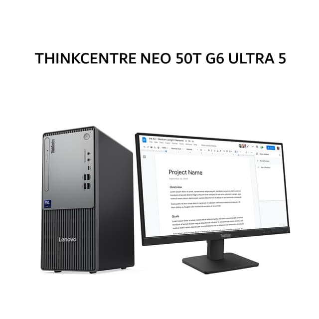 LENOVO THINKCENTRE NEO 50T G6 ULTRA 5 225 8GB 512GB W11+OHS 3Y BLK + MONITOR 21.5