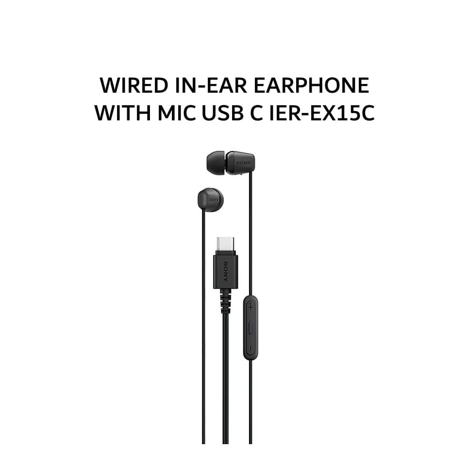 SONY EARPHONE WIRED IN-EAR WITH MIC USB C IER-EX15C - BLACK