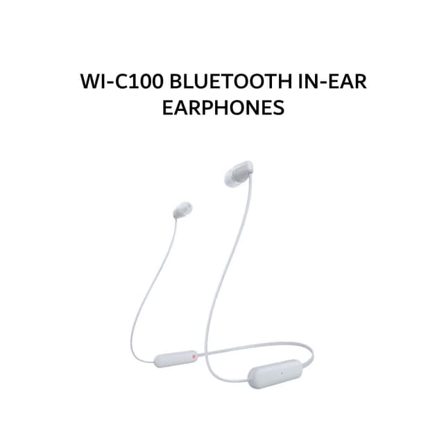 SONY WI-C100 / WI C100 BLUETOOTH IN-EAR EARPHONES MICROPHONE - WHITE
