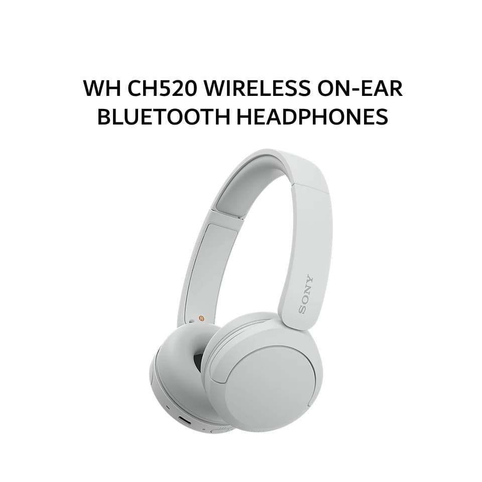 SONY WH-CH520 / WH CH520 WIRELESS ON-EAR BLUETOOTH HEADPHONES - WHITE