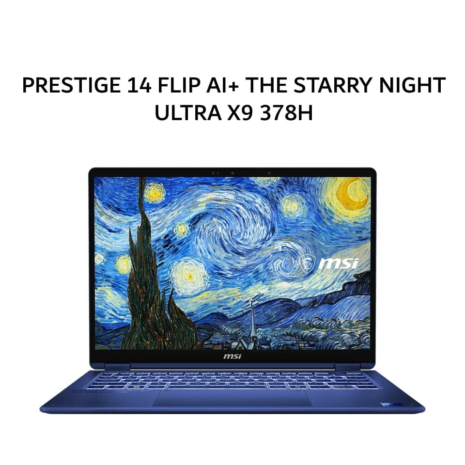 MSI PRESTIGE 14 FLIP AI+ THE STARRY NIGHT ULTRA X9 378H 32GB 1TB W11+OHS 14.0WUXGA OLED TOUCH PEN (BOX MOU) BLIT 2Y