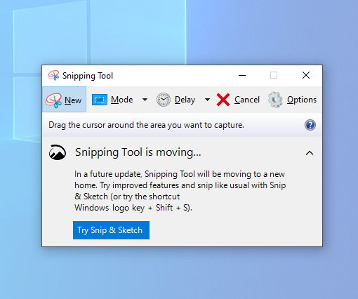 screenshot menggunakan snipping tools